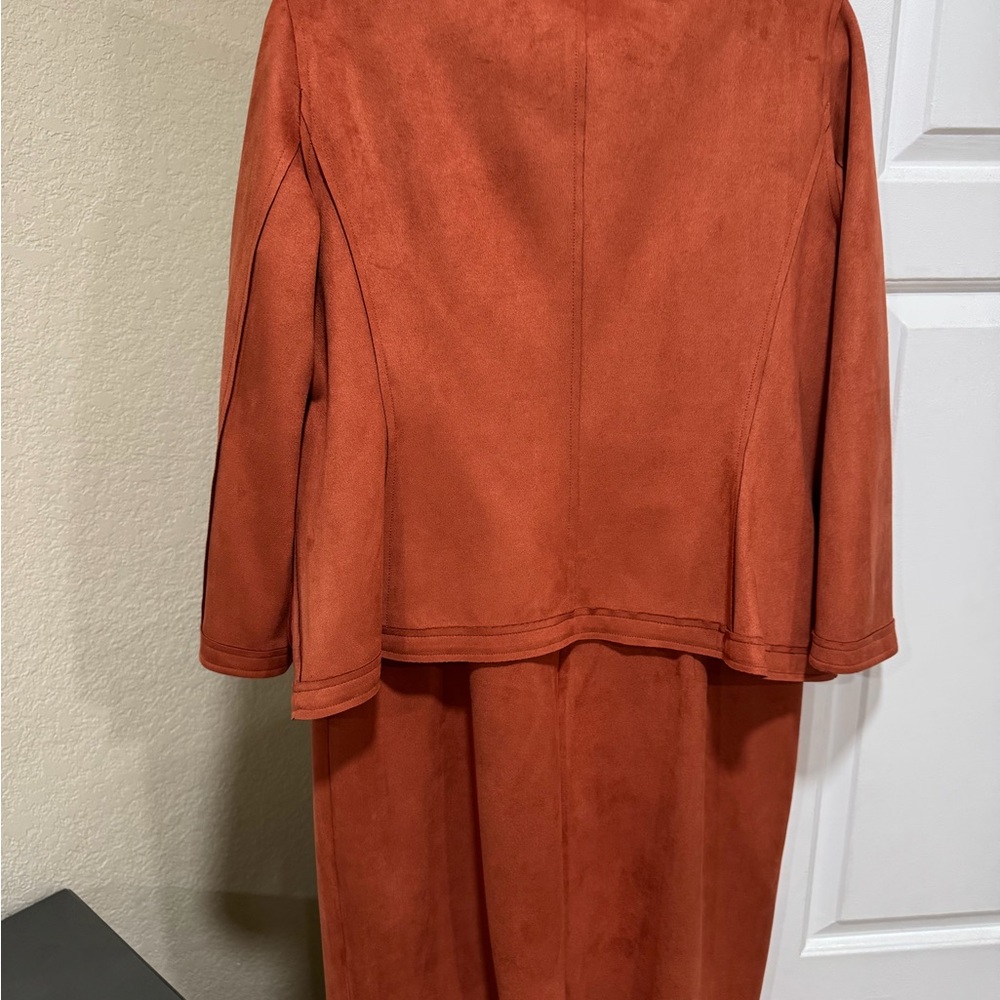 Rust Orange Jacket and Skirt Set